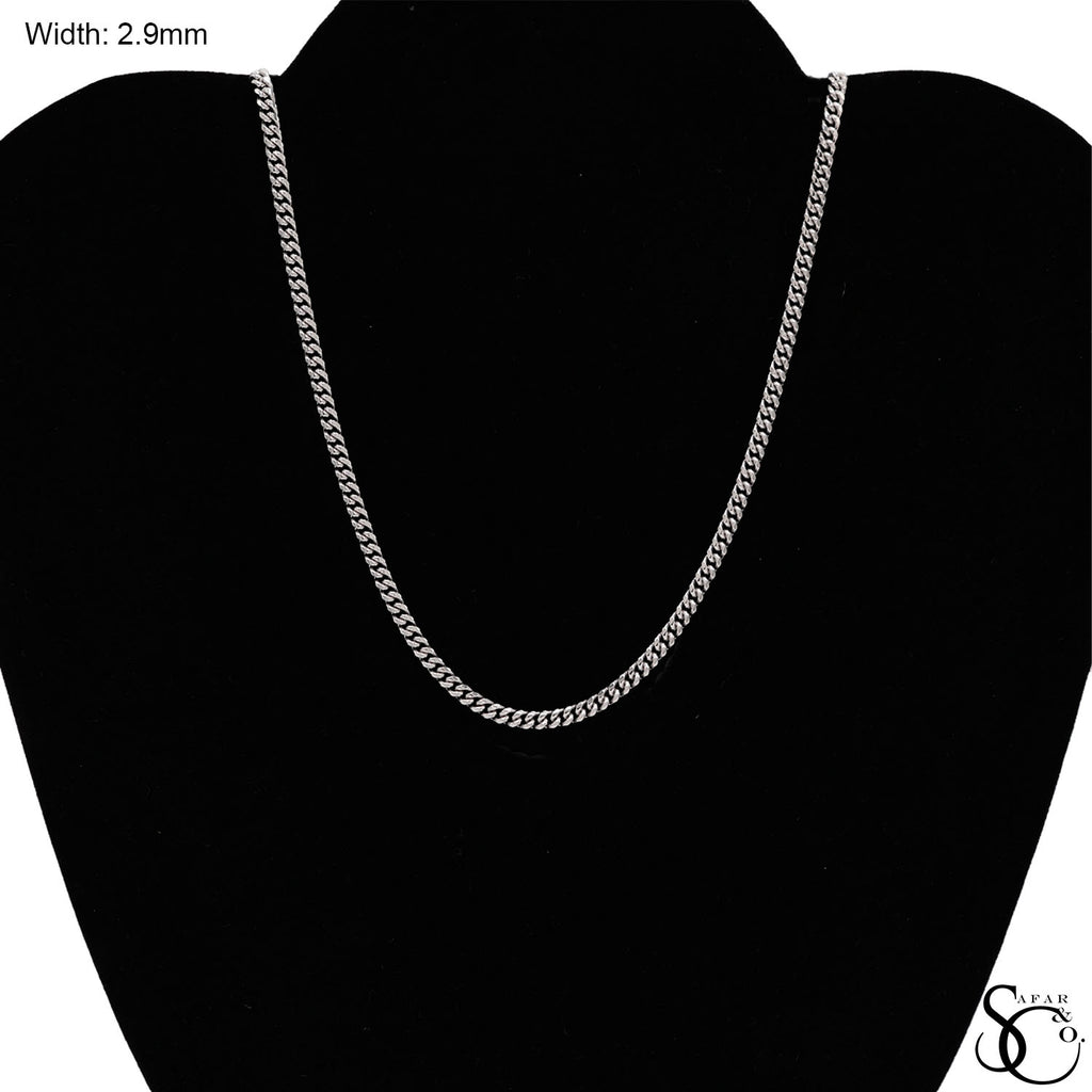925 Sterling Silver 2.9mm Miami Cuban Chain