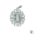 925 Sterling Silver Oval Our Lady of Guadalupe Virgin Mary Charm Pendant