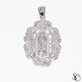 925 Sterling Silver Gold Plated Our Lady of Guadalupe Virgin Mary Charm Pendant