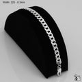 925 Sterling Silver 220 Pave Flat Curb Bracelet
