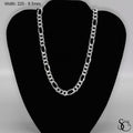 925 Sterling Silver 220 Pave Flat Figaro Chain