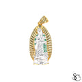 925 Sterling Silver Gold Plated Our Lady of Guadalupe Virgin Mary Charm Pendant