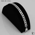 925 Sterling Silver 250 Pave Flat Curb Bracelet