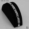 925 Sterling Silver 250 Pave Flat Figaro Bracelet