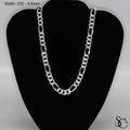 925 Sterling Silver 250 Pave Flat Figaro Chain
