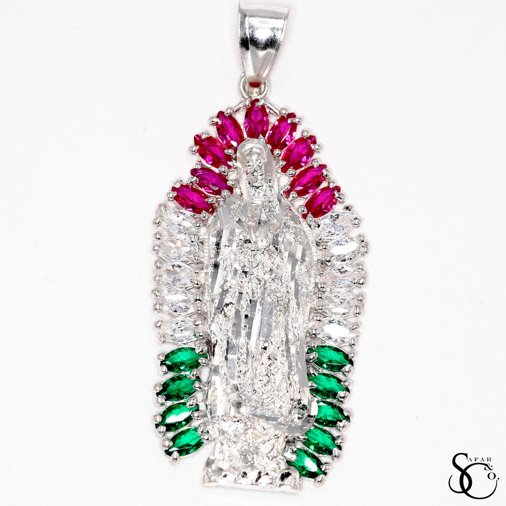 925 Sterling Silver Our Lady of Guadalupe Virgin Mary Charm Pendant