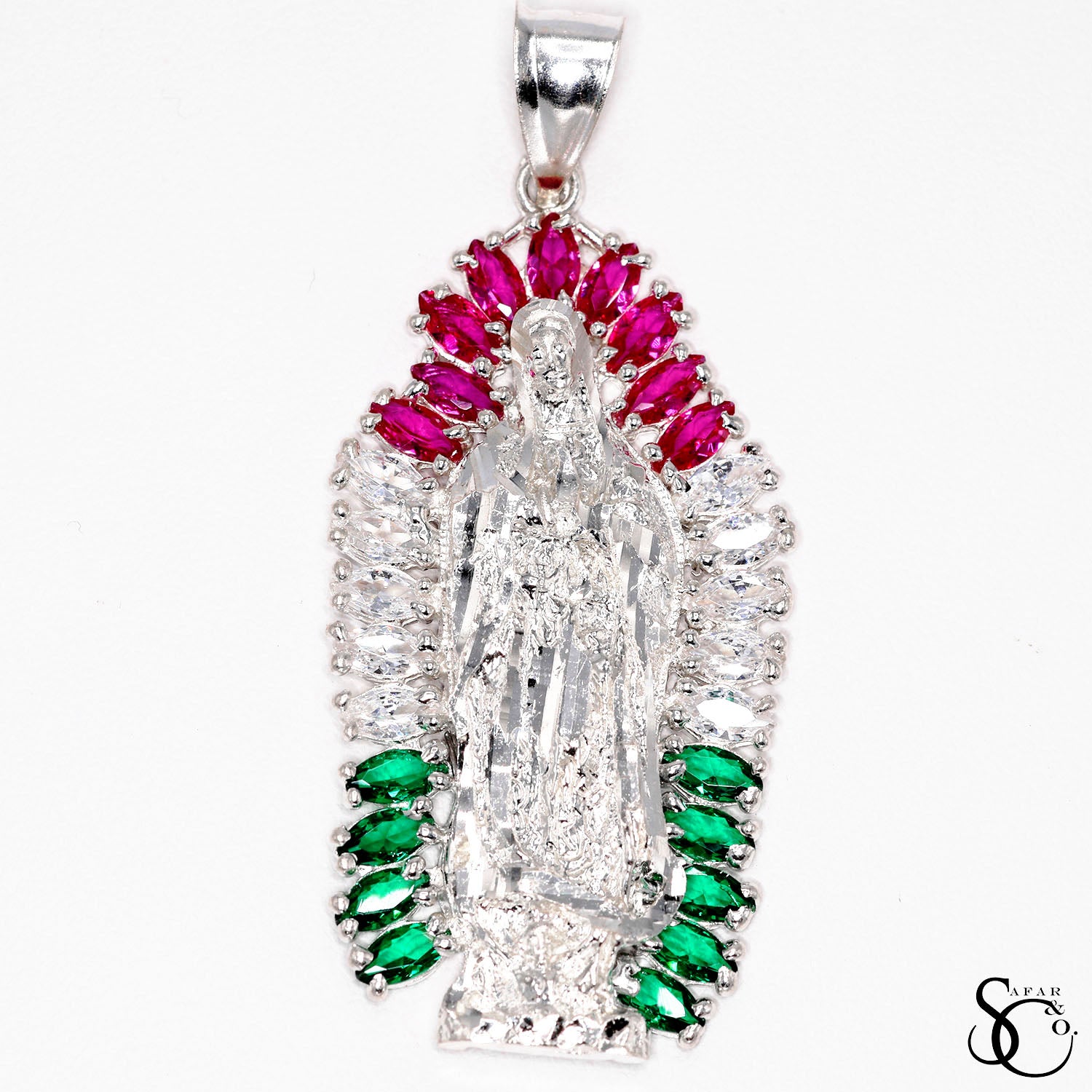 925 Sterling Silver Our Lady of Guadalupe Virgin Mary Charm Pendant