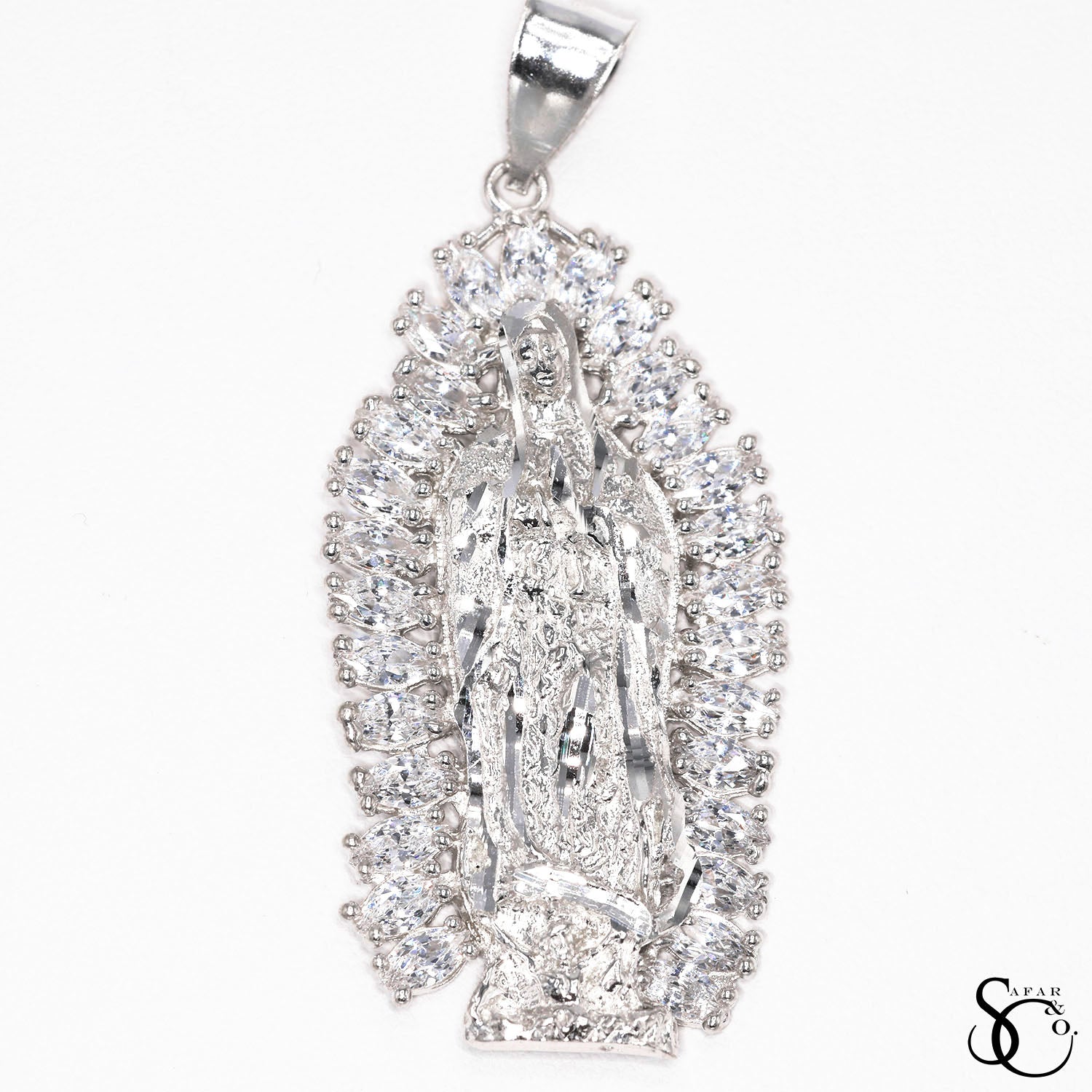 925 Sterling Silver Our Lady of Guadalupe Virgin Mary Charm Pendant