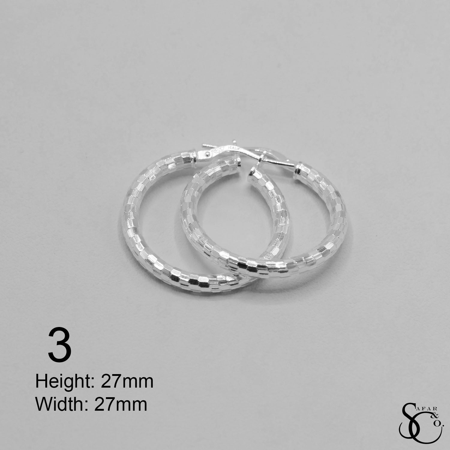 925 Sterling Silver Pave Hinged Hoop Earrings
