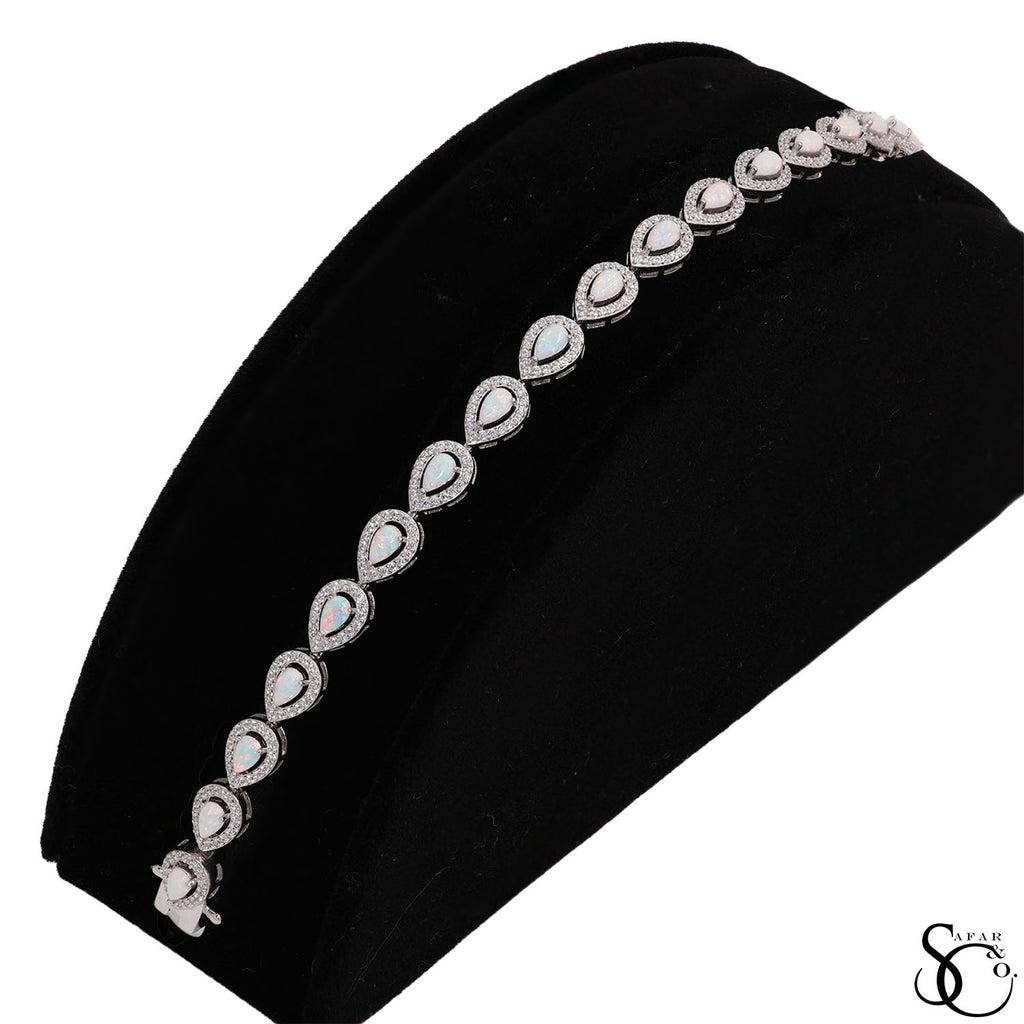 925 Sterling Silver Opal Bracelet