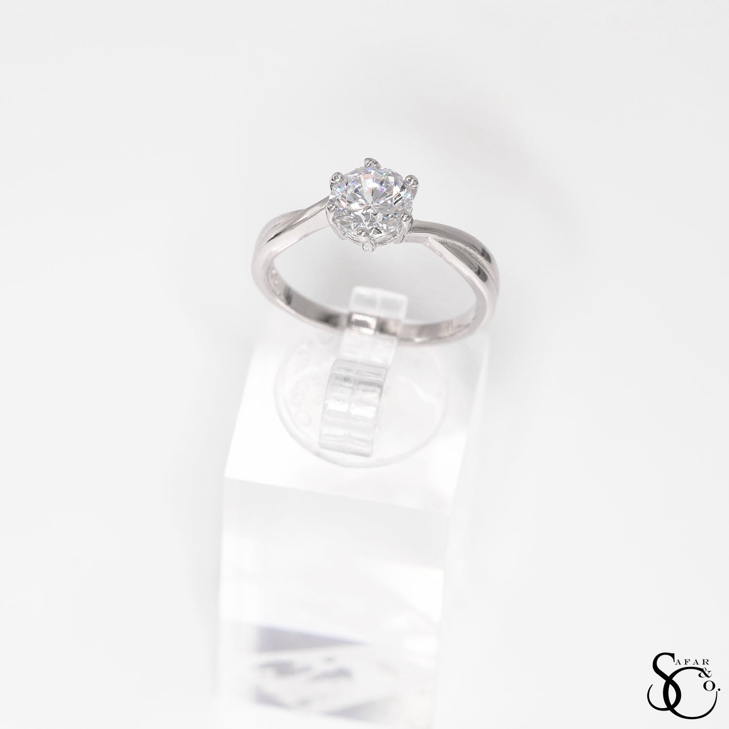925 Sterling Silver Solitaire Round Ring - #2
