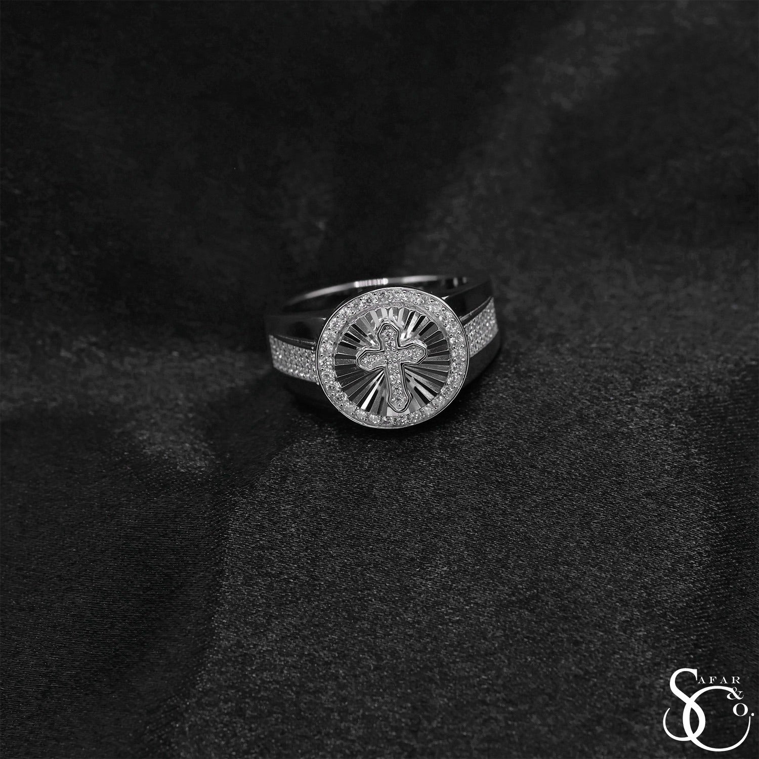 925 Sterling Silver Cross Crucifix Ring