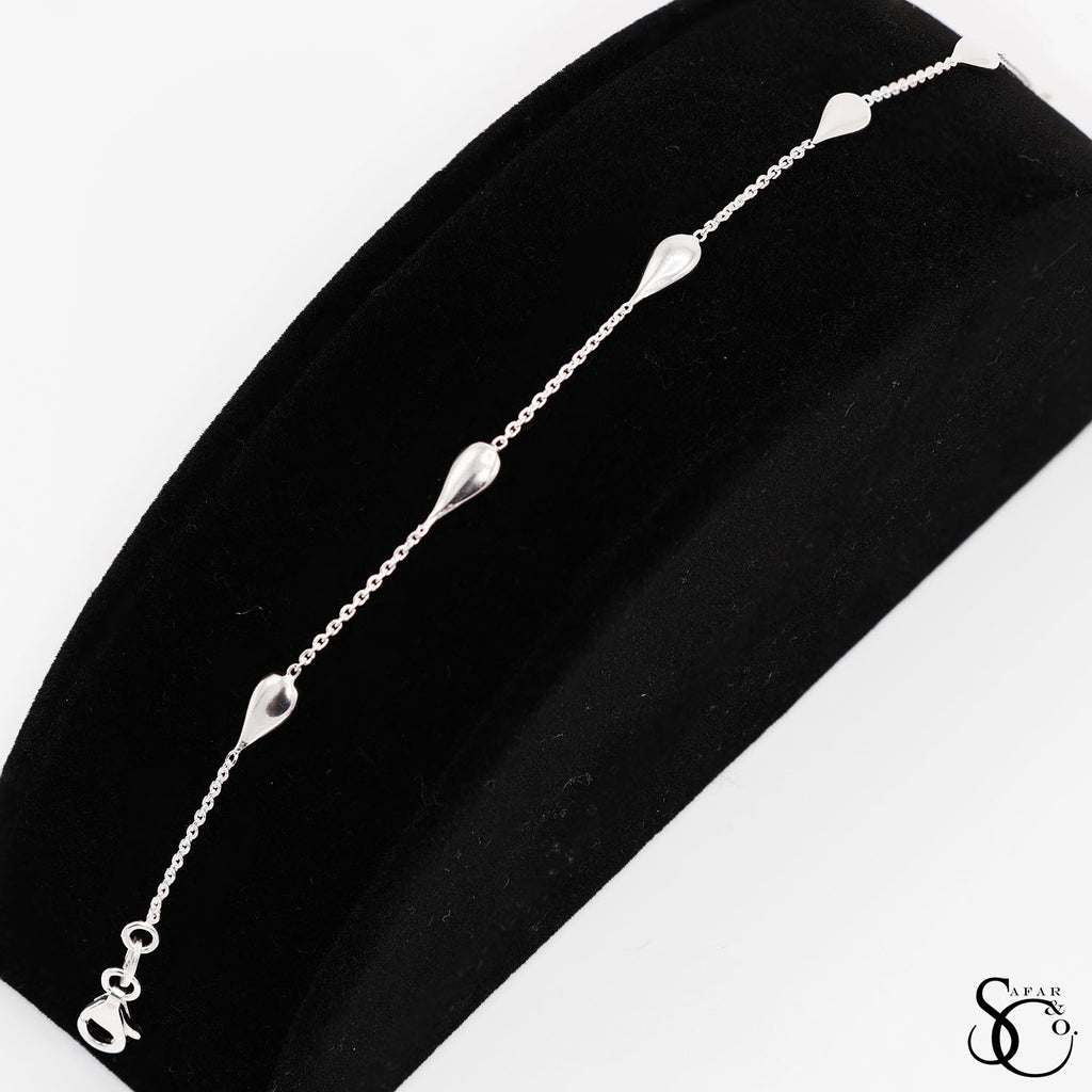 925 Sterling Silver Fancy Teardrop Bracelet