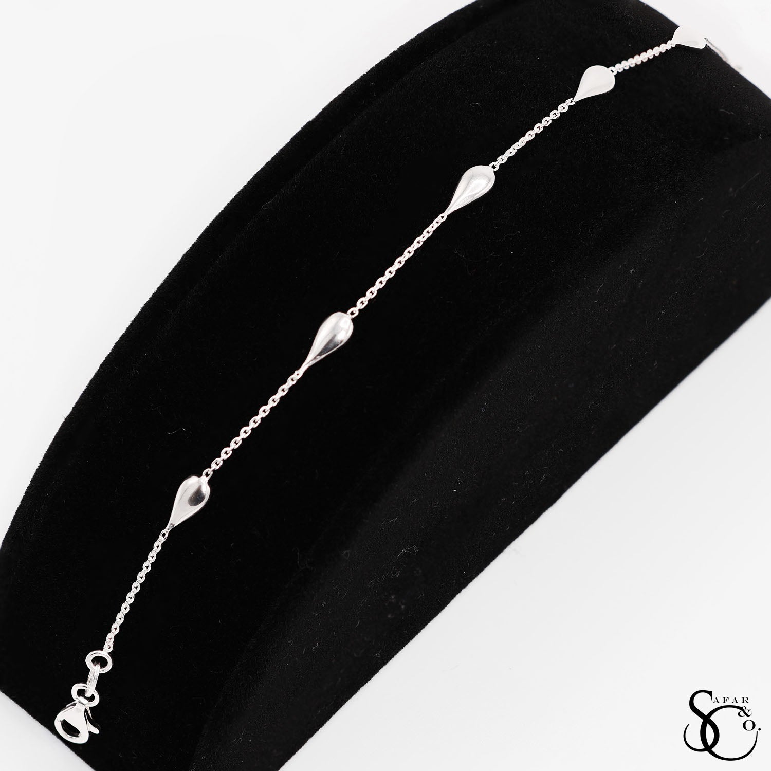 925 Sterling Silver Fancy Teardrop Bracelet