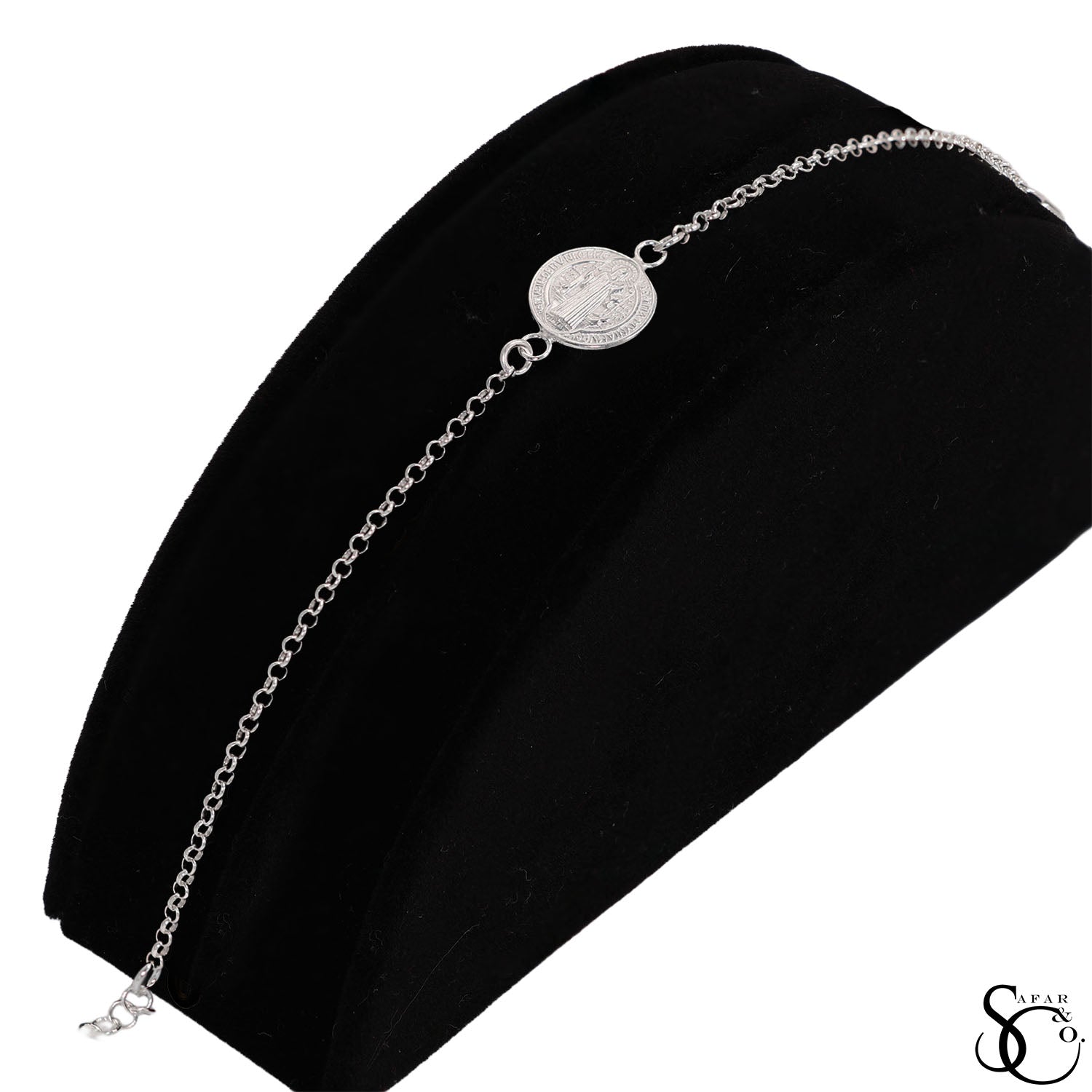 925 Sterling Silver Rolo Saint Jude Charm Bracelet