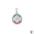925 Sterling Silver Oval Our Lady of Guadalupe Virgin Mary Charm Pendant