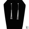 925 Sterling Silver Chain Tassel Dangle Drop Earrings
