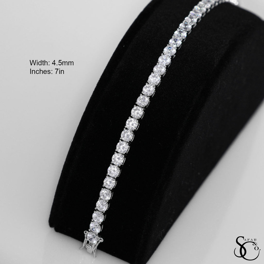 925 Sterling Silver 4.5mm Tennis Necklace 7 Inches