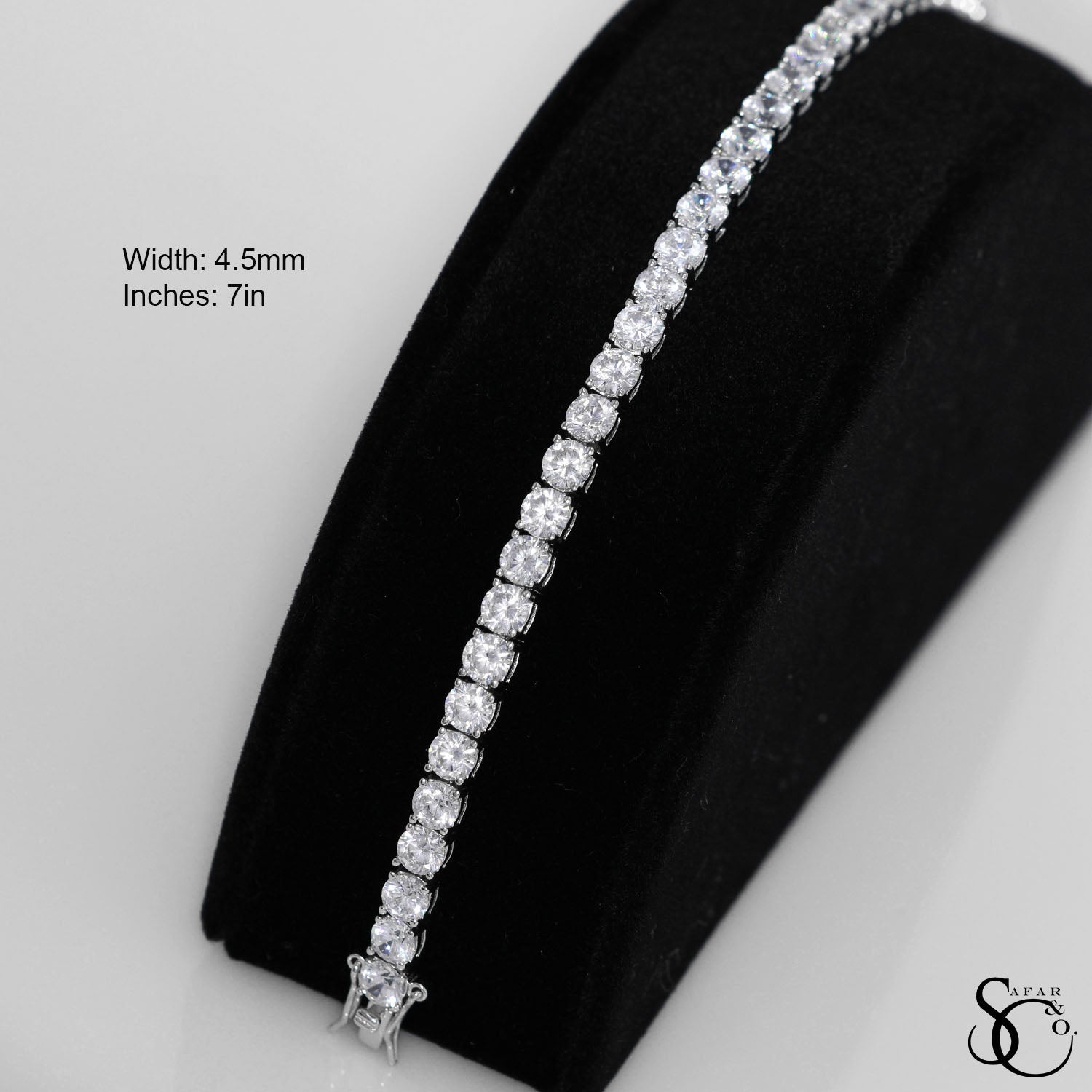 925 Sterling Silver 4.5mm Tennis Necklace 7 Inches