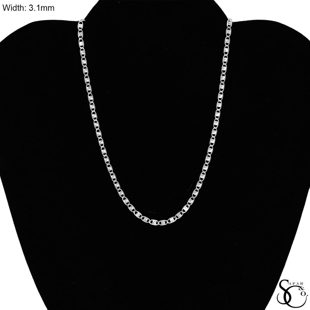 925 Sterling Silver 3.1mm Valentino Chain