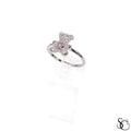 925 Sterling Silver Teddy Bear CZ Ring
