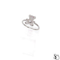 925 Sterling Silver Teddy Bear CZ Ring