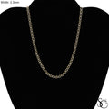 925 Sterling Silver Two Tone Gold Plated 3.3mm Flat Pave Mariner Chain