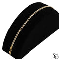 925 Sterling Silver Two Tone Gold Plated 3.5mm 2 Strand Diamond Cut Ice Bracelet