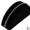 925 Sterling Silver Two Tone Gold Plated 3.5mm 3 Strand Diamond Cut Ice Bracelet