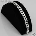 925 Sterling Silver 300 Pave Flat Curb Bracelet