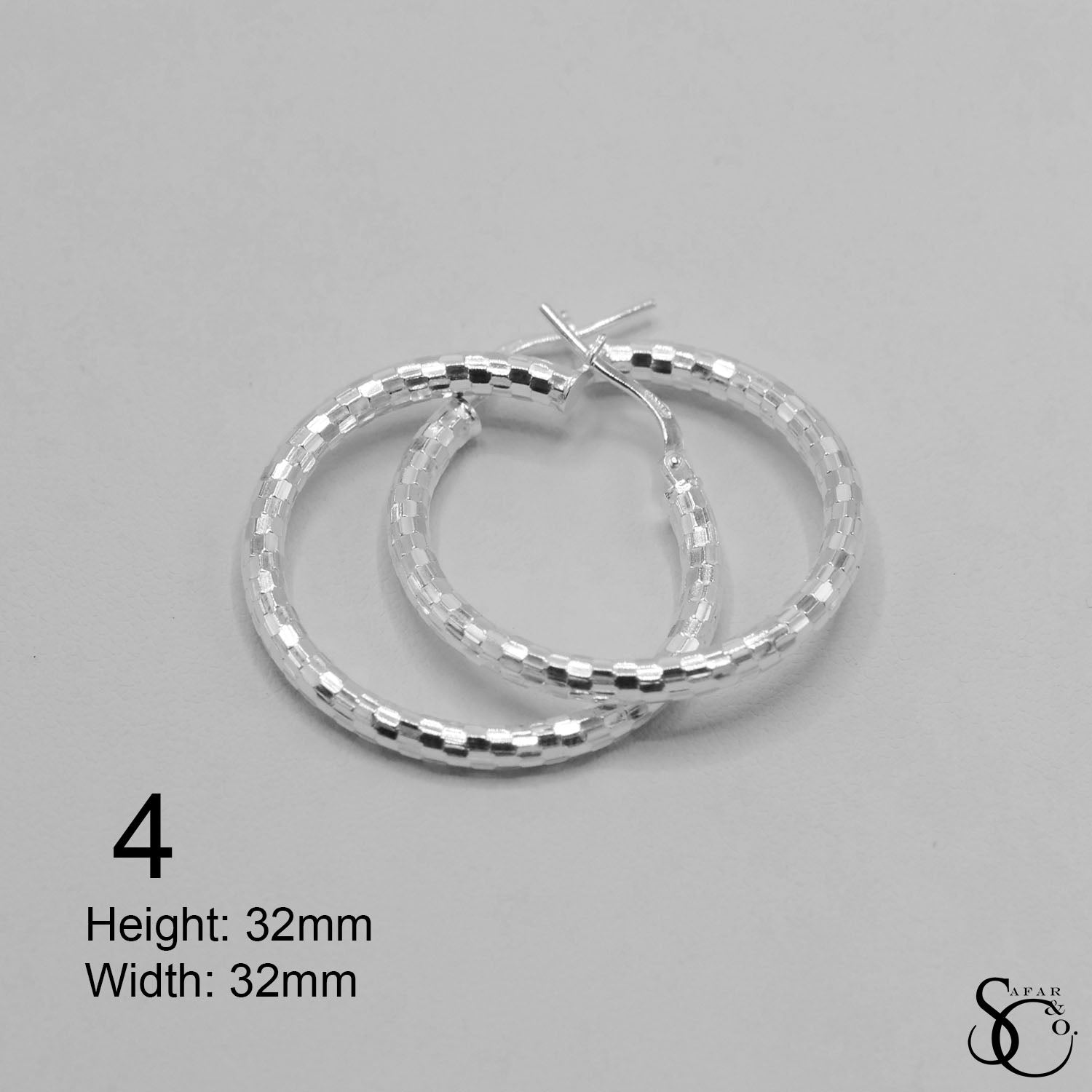 925 Sterling Silver Pave Hinged Hoop Earrings
