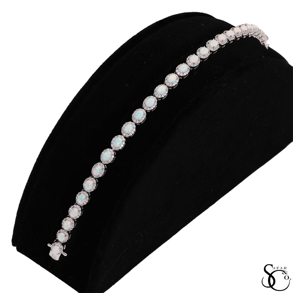 925 Sterling Silver Opal Bracelet