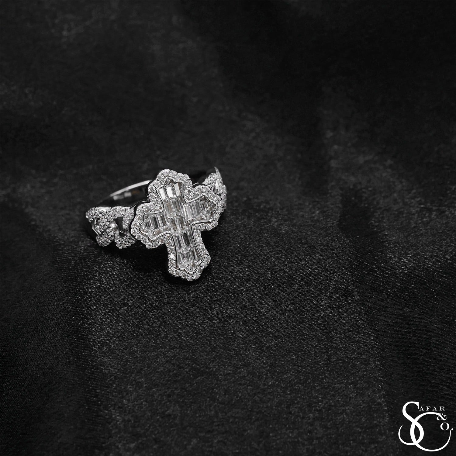 925 Sterling Silver Cross Crucifix Ring