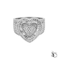925 Sterling Silver Iced Out Heart Ring