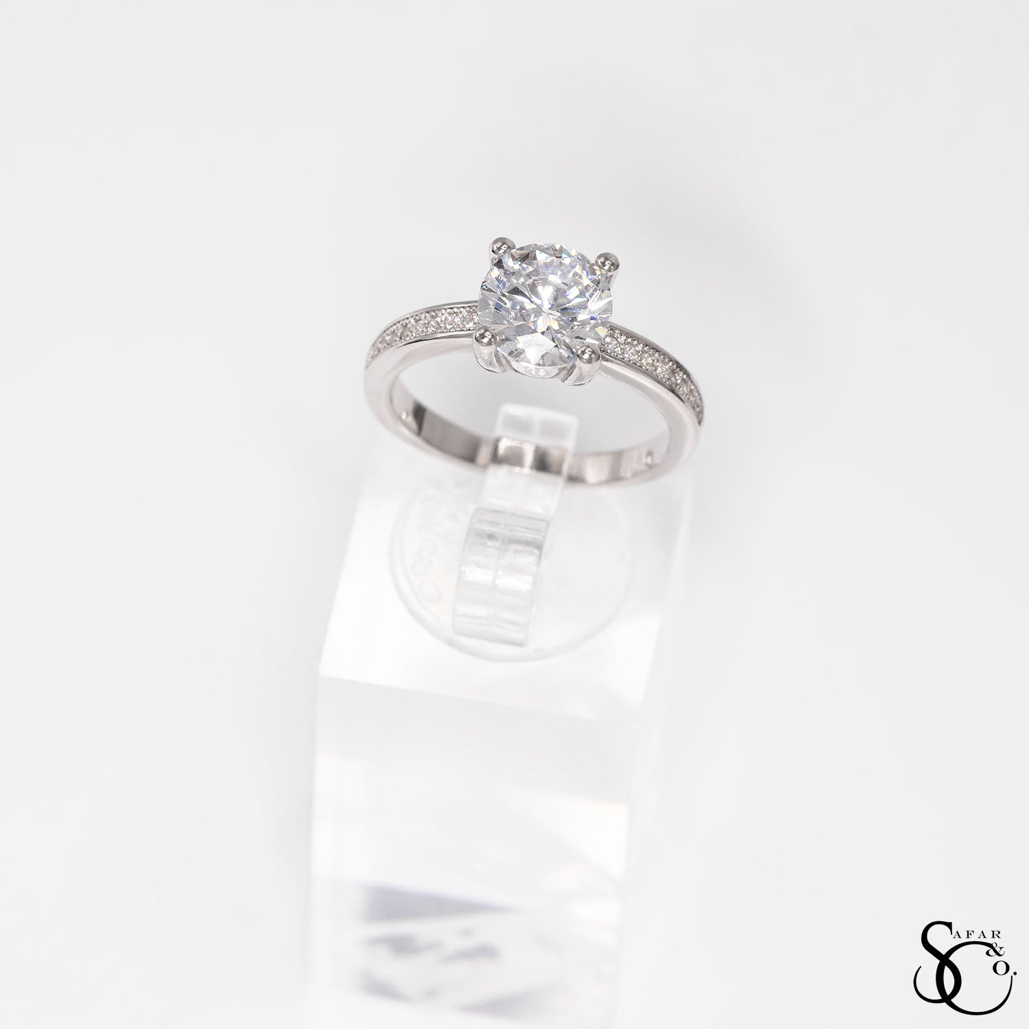 925 Sterling Silver Solitaire Round Ring - #3