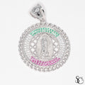 925 Sterling Silver Round Our Lady of Guadalupe Virgin Mary Charm Pendant