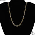 925 Sterling Silver Two Tone Gold Plated 4.3mm Flat Pave Mariner Chain