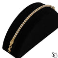 925 Sterling Silver Two Tone Gold Plated 4.5mm 5 Strand Diamond Cut Ice Bracelet