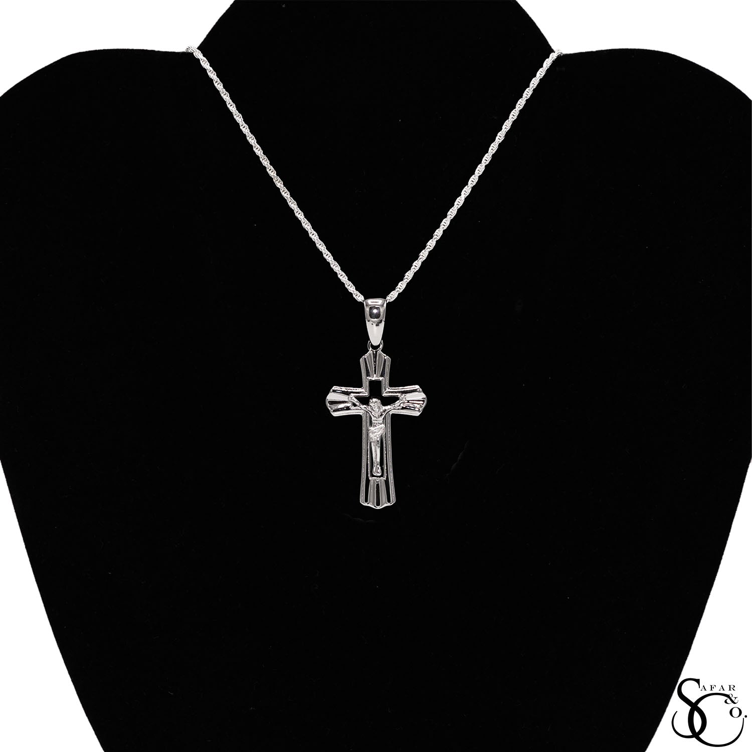 925 Sterling Silver Jesus Cross Crucifix Charm Pendant