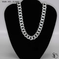 925 Sterling Silver 400 Pave Flat Curb Chain