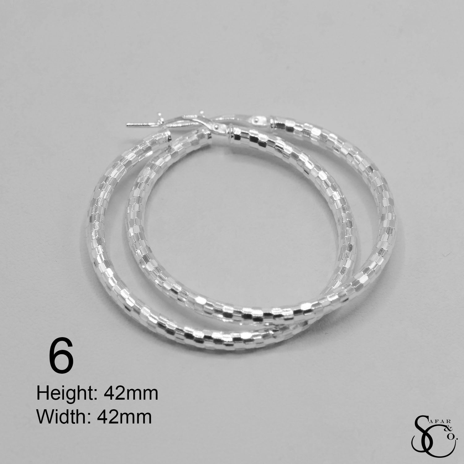 925 Sterling Silver Pave Hinged Hoop Earrings