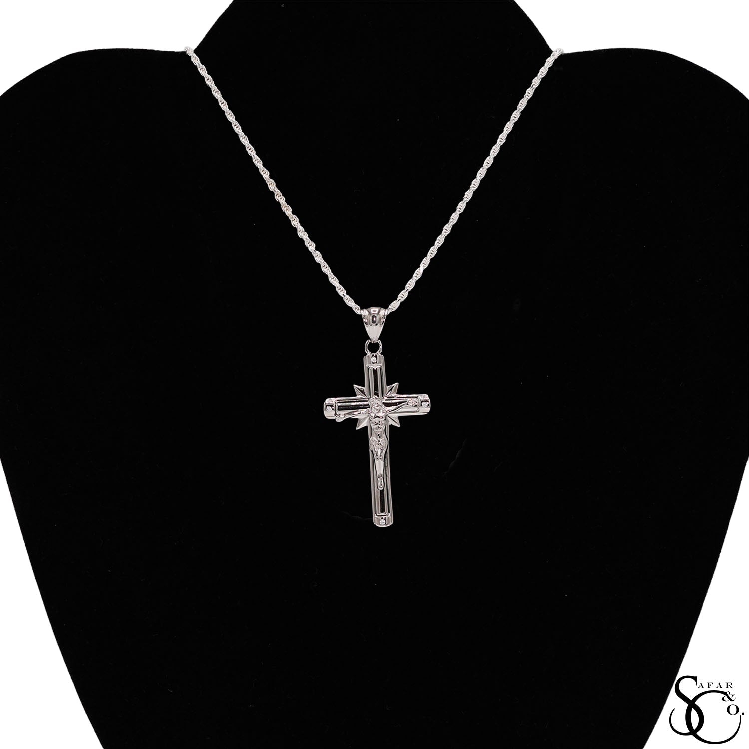 925 Sterling Silver Jesus Cross Crucifix Charm Pendant