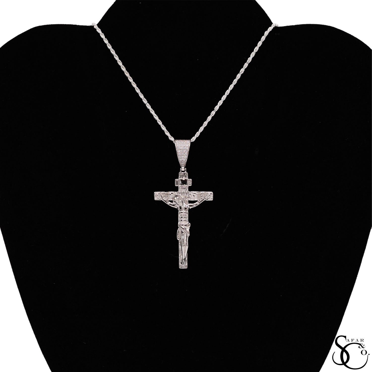 925 Sterling Silver Jesus Cross Crucifix Charm Pendant