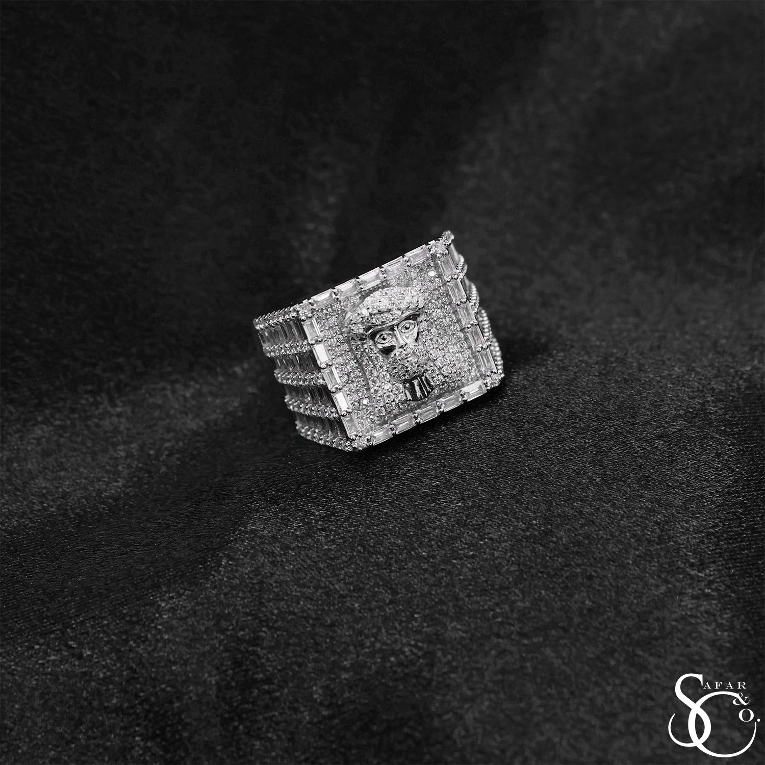 925 Sterling Silver Jesus Christ Face Ring