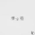 925 Sterling Silver Solitaire Round Stud Earrings