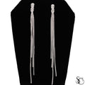 925 Sterling Silver Multi-Strand Box Chain Dangle Drop Earrings