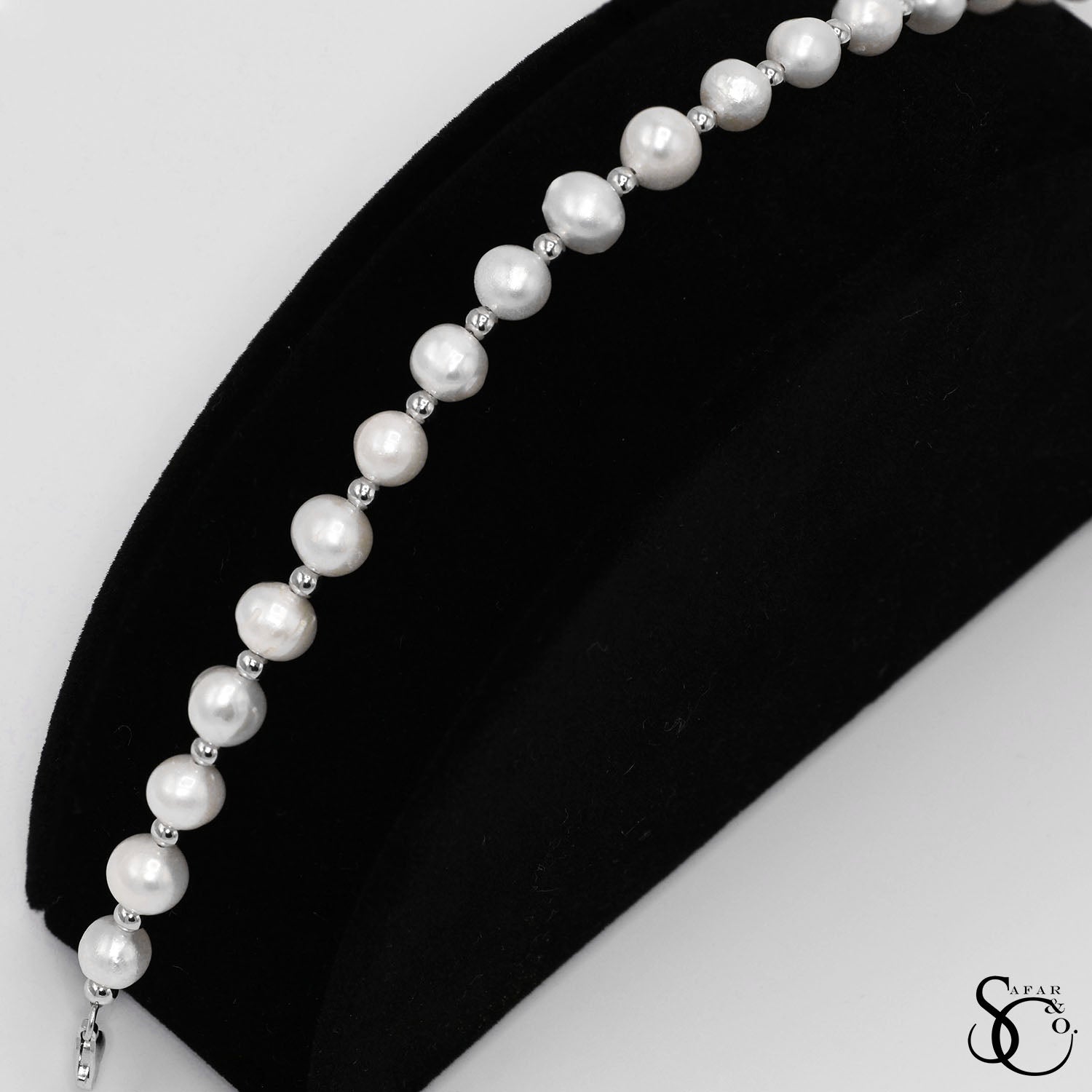 925 Sterling Silver Real Pearl Bracelet