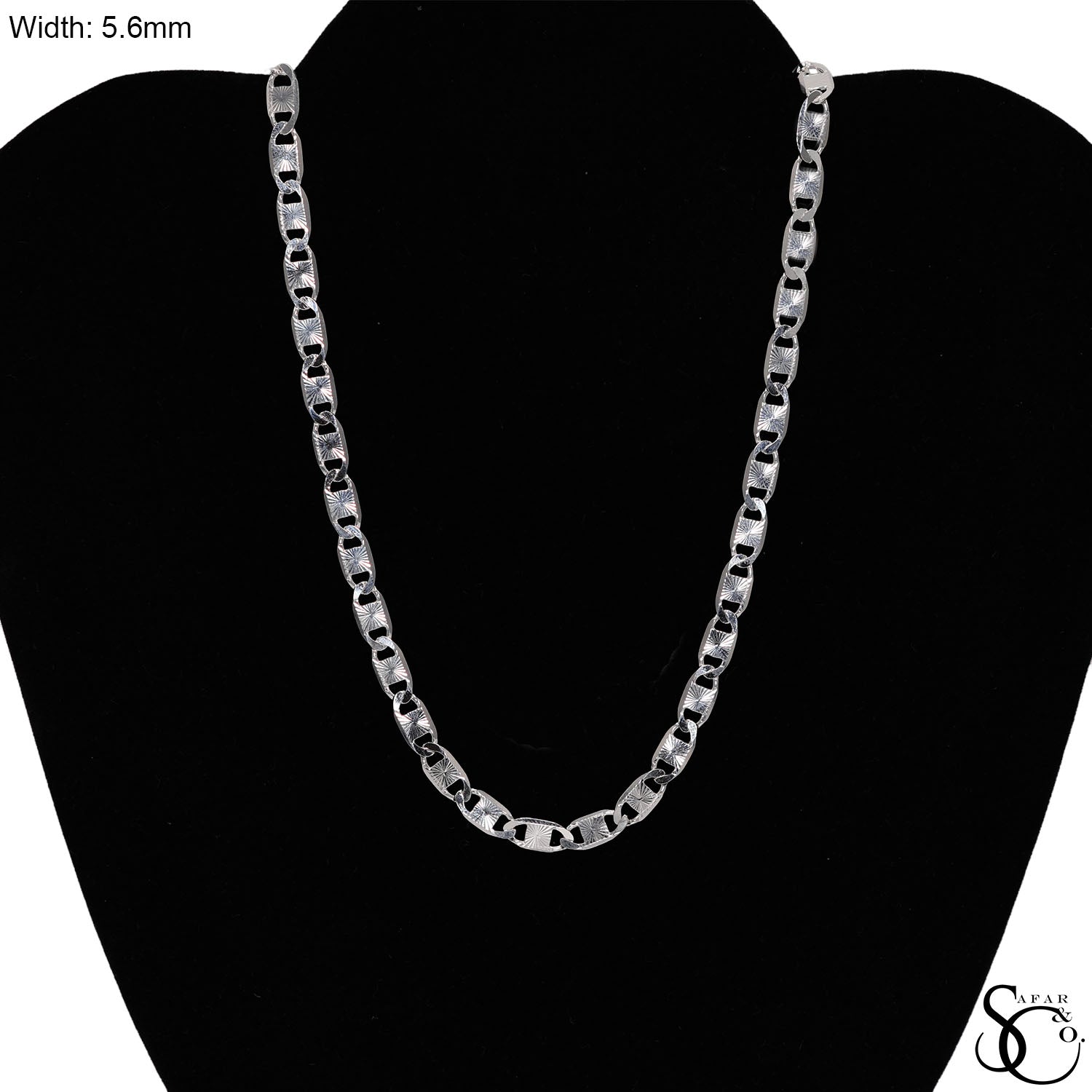 925 Sterling Silver 5.6mm Valentino Chain