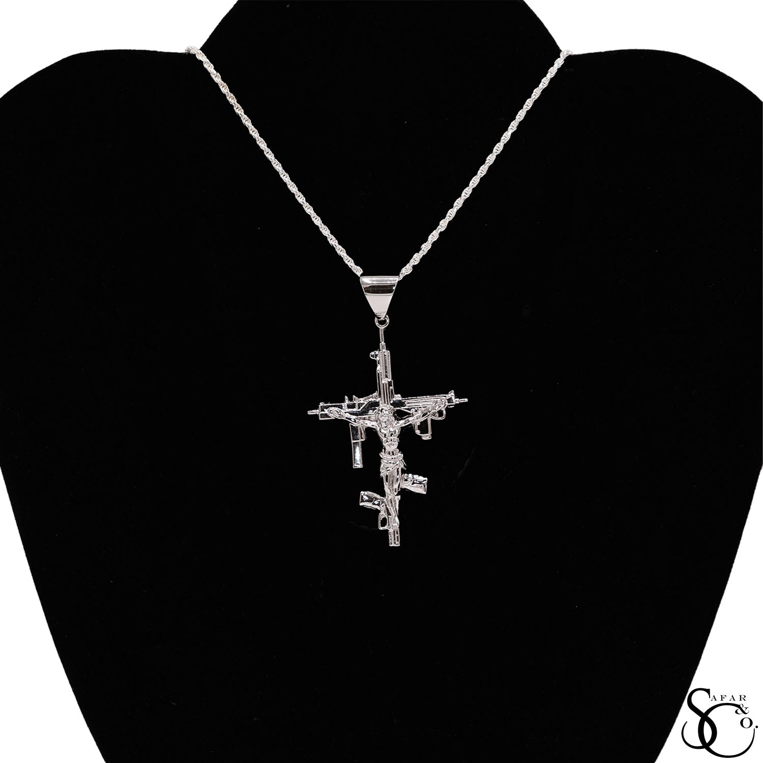 925 Sterling Silver Jesus Cross Crucifix Charm Pendant