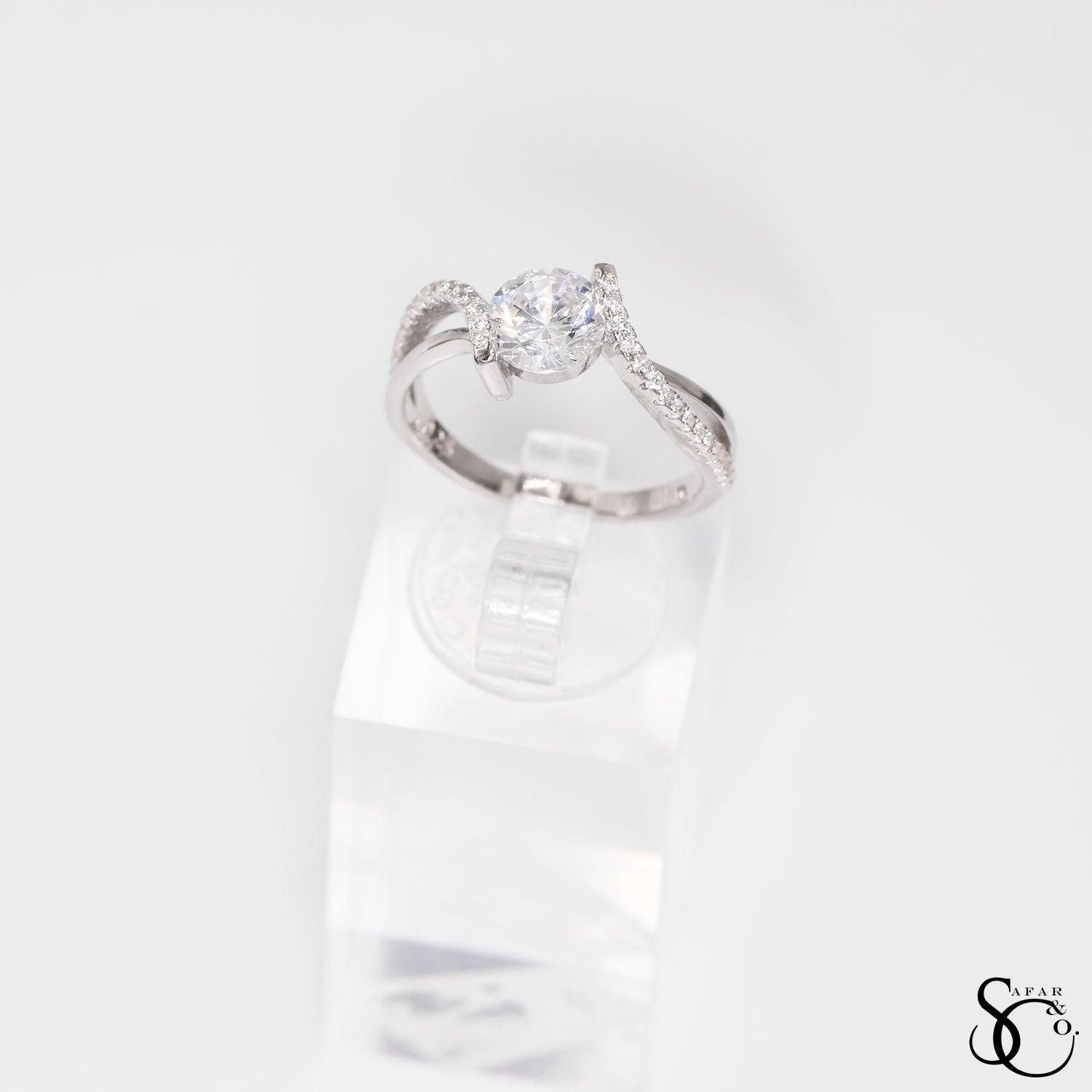 925 Sterling Silver Solitaire Round Ring - #5